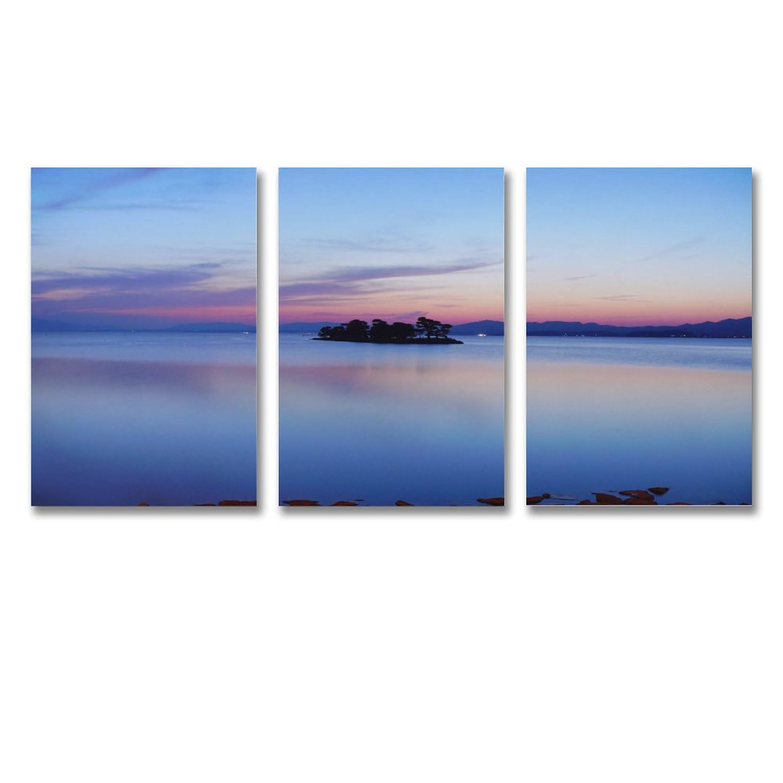 Amazon.co.jp: 3枚 島根県 宍道湖 湖畔での夕景 絵画 インテリア