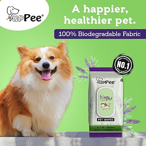 PUPPEE Wipe ME Anti-Bacterial Wet Wipes for Dogs & Cats | Cleansing, Deodorising & Grooming Wipes | Lavender Essential, Vitamin E & Olive Oil | Natural Extracts & Actives (Pack of 3) (Image - 4)