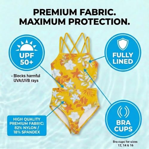 Image of Kanu Surf Girls' Beach Girl Sport Cut-Out One Piece Swimsuit