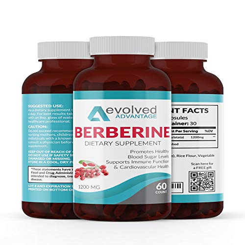 Premium Berberine HCL 1200 MG Dietary Supplement | Supports Insulin, Glucose Metabolism, Immune System, Blood Sugar, Weight Management - 60 Count