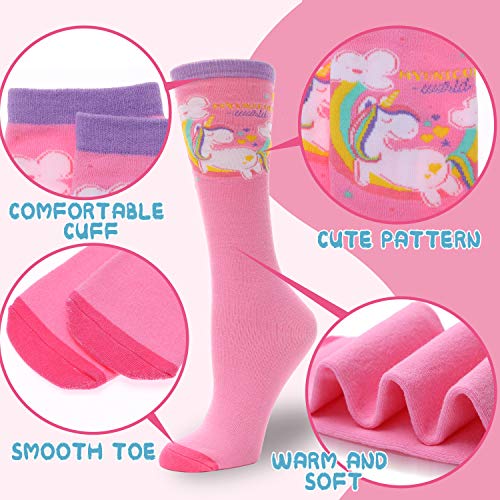 Image of MOGGEI 6 Pairs Kids Girls Knee High Socks Gift Long Crazy Silly Tall Funny Boot Cute Animal Child Fun Socks