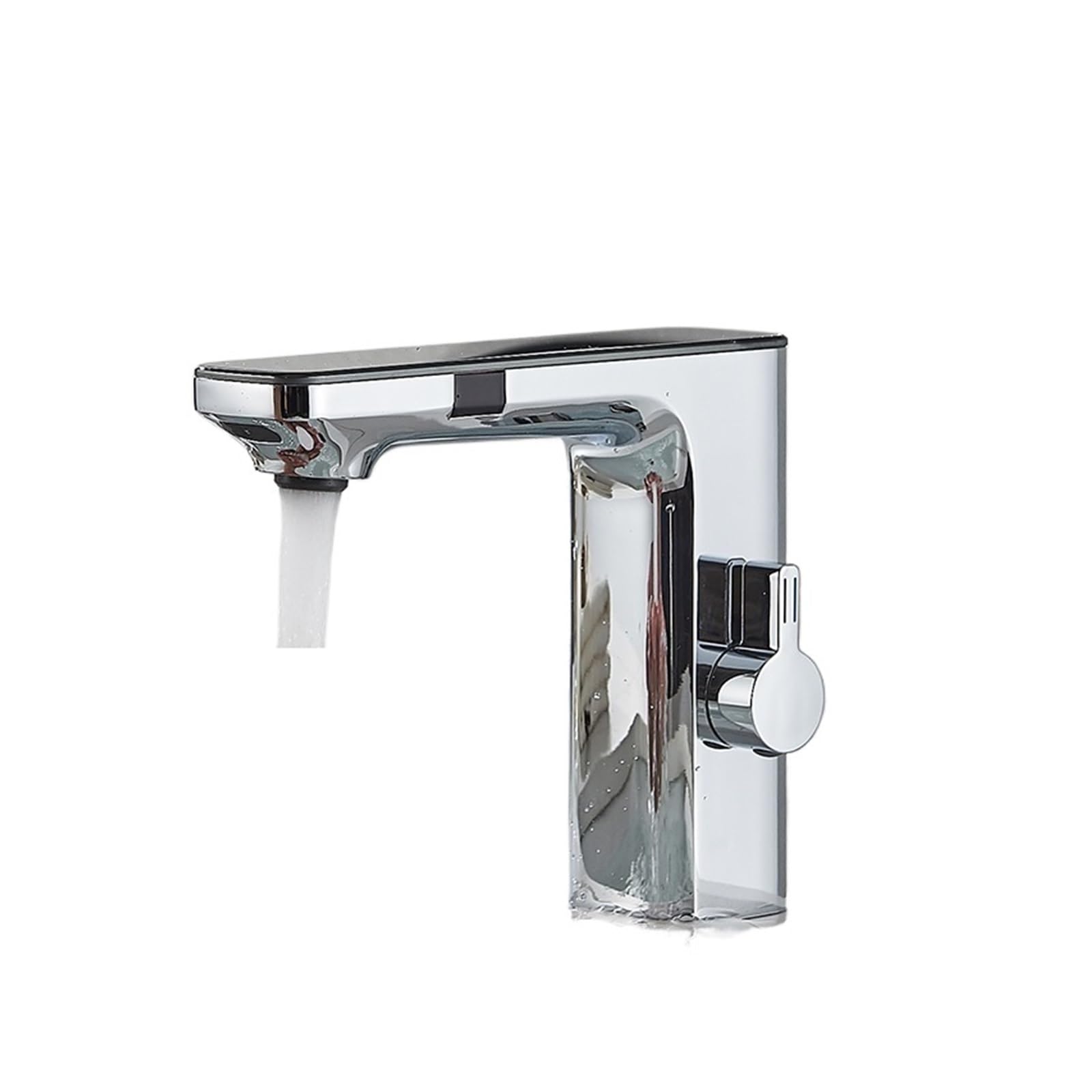 CZYWKDDPP Kitchen Tap, Gun Grey Smart Sensor Basin Faucet, Digital Display Screen Hot Cold Water Mixer Vanity Touchless Faucet for Bathroom Basin(C A)
