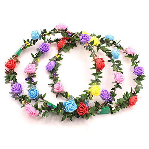 Preisvergleich Produktbild FeiyanfyQ Bunte LED-Blumengirlande Stirnband Weihnachten Party Konzert Haarband Kopfbedeckung