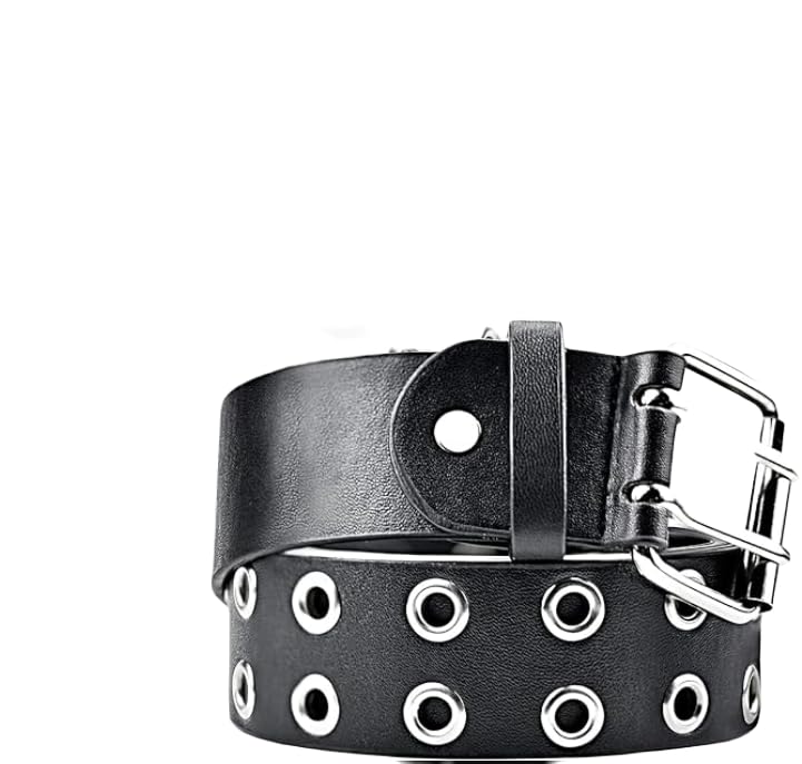 SHINE STYLE Leather Waist Belt Punk Rock Grommet Belt for Jeans Party Body Jewelry Accessories for Women and Girls 42 inch