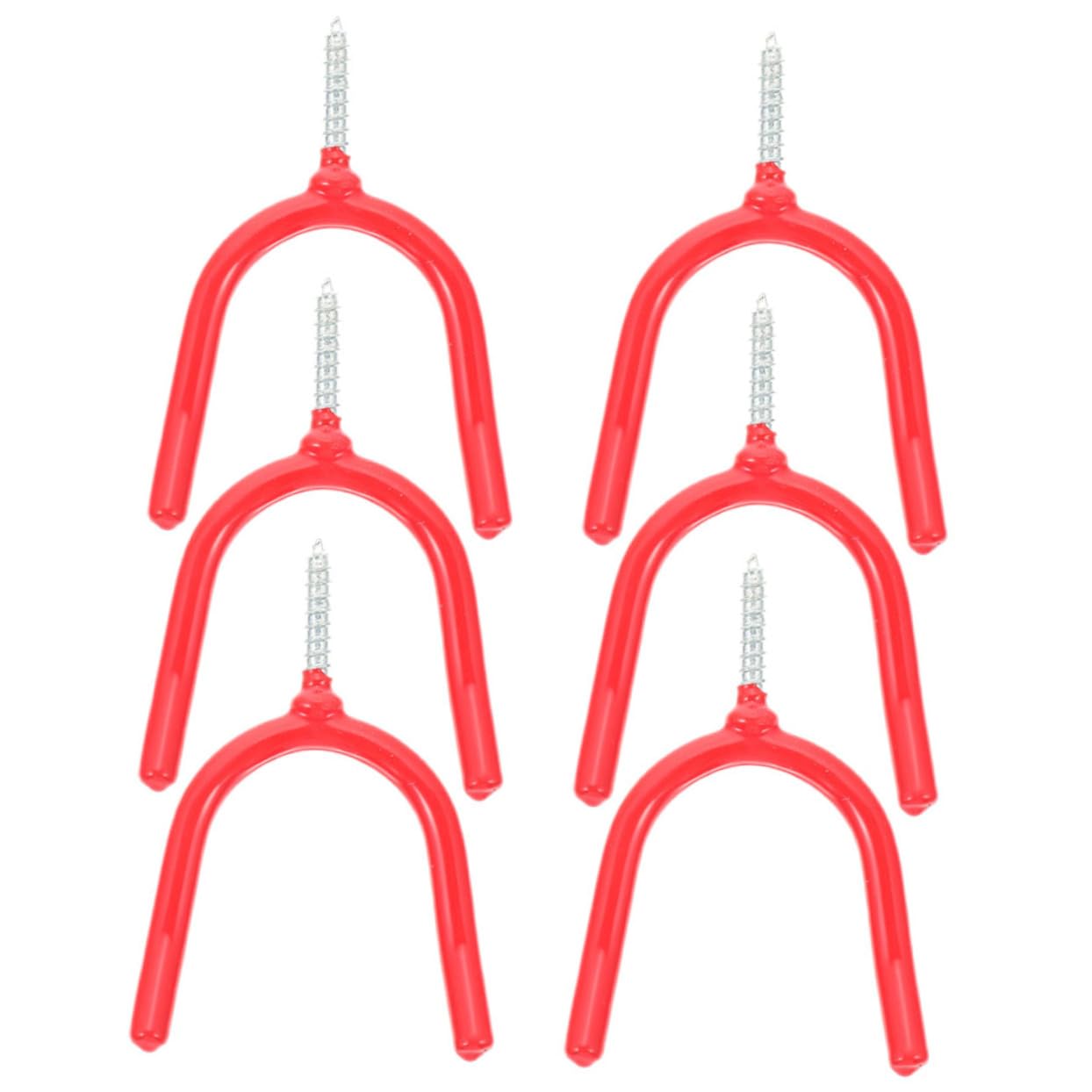 OKUMEYR 6Pcs Heavy Duty Garage Hooks Multi Function Wall Mount Hooks for Tool Organization for Storing Brooms Rakes and Sports Equipment Metal Garage Storage