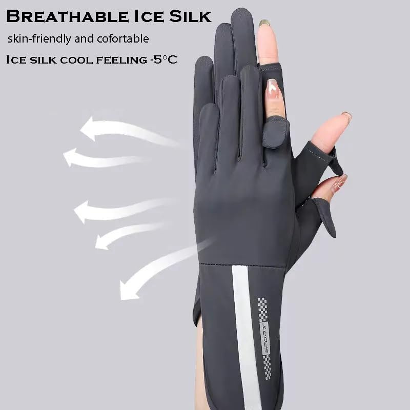 Image of 2 PCS Hand Gloves for UV Sun Protection, Breathable Sunscreen Driving Glove Cooling Arm Full Finger Ice Silk Non-Slip Touch Screen Anti Uv Gloves Mitt, Car Driving Long Glove Arm