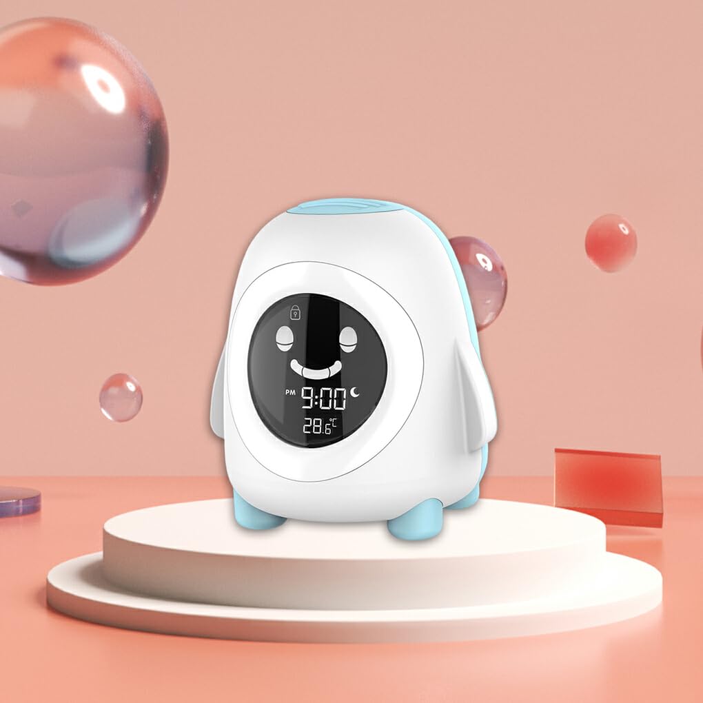 IOIUSKKU Reloj Despertador Digital con Pantalla de Temperatura de Animales de Dibujos Animados para Oficina, guardería, mesita de Noche, Temporizador de Siesta, luz Nocturna