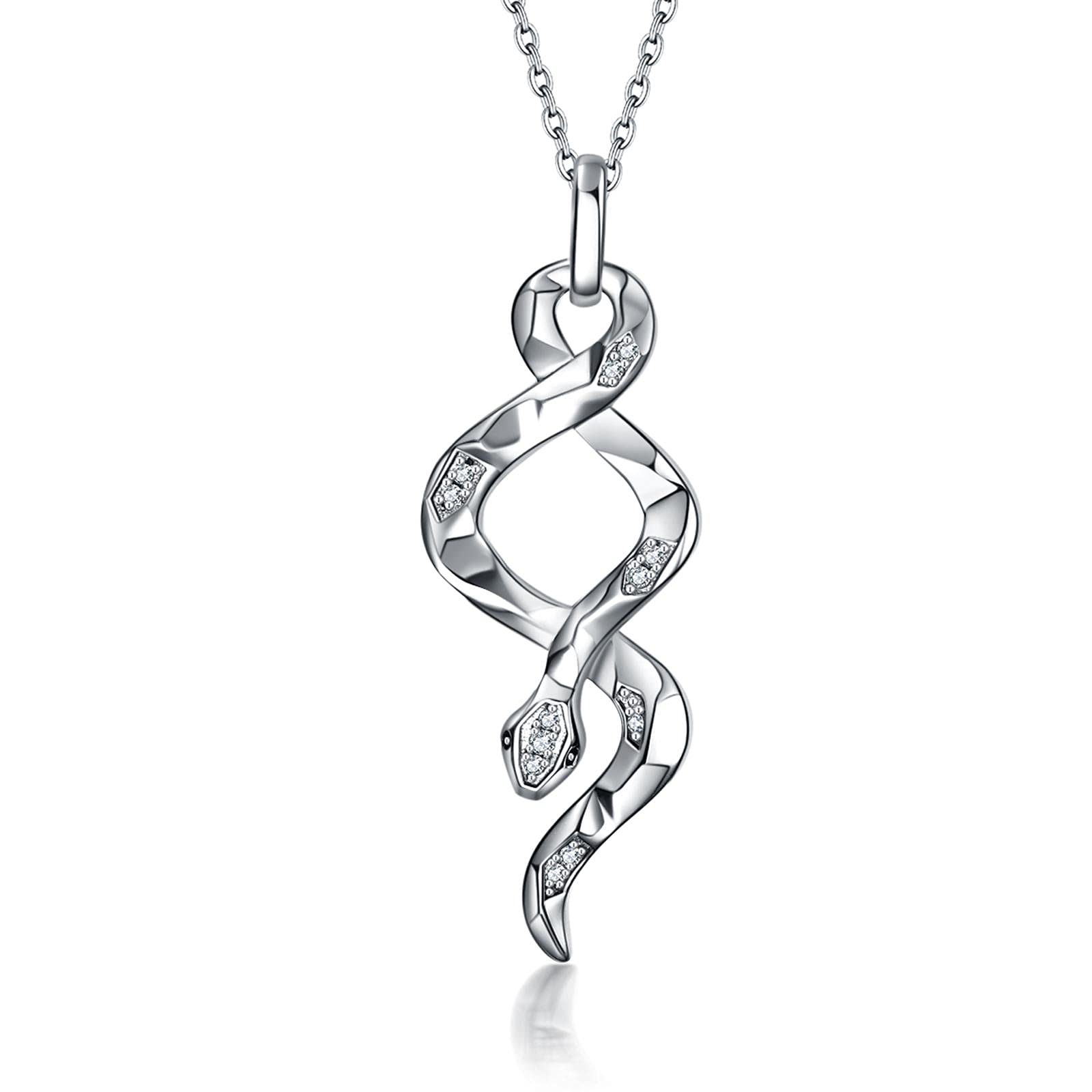 YFN Snake Pendant Necklace Gothic Jewelry Sterling Silver Animal Snake Necklaces for Women Men