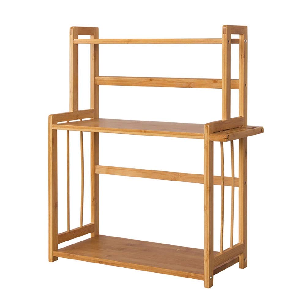 MYUYEE Spice Rack 2 Layer Bamboo Adjustable Kitchen Countertop Storage Shelf Storage Rack For The Kitchen Pantry Kitchen Shelf
