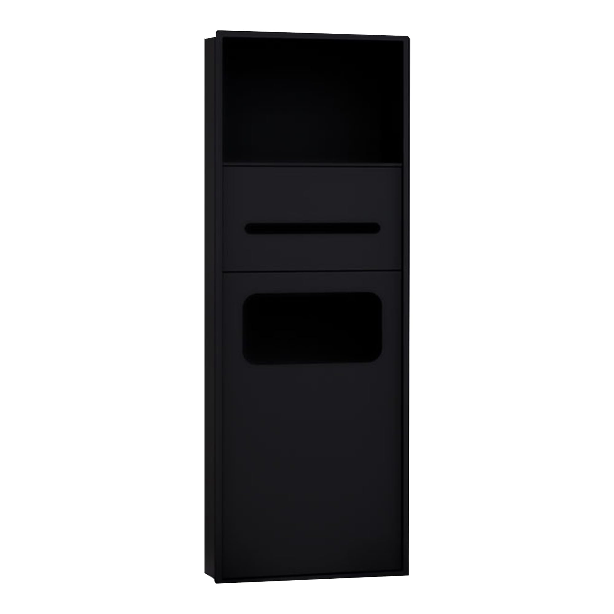 IYUESQ Recessed Toilet Paper Holder with Built-in Trash Can and Organizer, Wall-Mounted Hidden Tissue Dispenser for Space-Saving Bathroom Storage