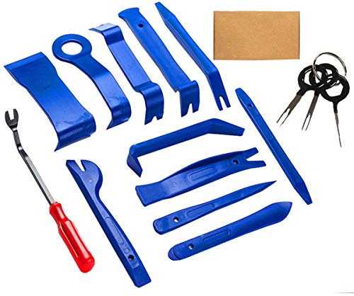 Liuer Set van 15 stuks autodemontagegereedschapsset voor demontage van deurbekleding, armaturen, auto, dvd-speler, audio, radio, interieur, autoconsole, demontage hendel, montage gereedschap