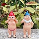 Garden Gnomes, Garden Gnomes Outdoor, Gnome, Garden Gnome, Funny Garden Ornaments (light red+blue)