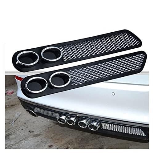 Juego De 2 Puntas De Silenciador De Escape Para Coche, Accesorio De Goma ABS, Pegatinas De Tubo De Escape Doble Y Simulador De Sonido. Tubo Escape Punta(‎A)