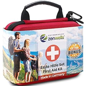 First Aid Kit Bag – Small Safety Emergency Supplies for Travel, Car, Camping, Sports – Compact and Robust Medical Kit…