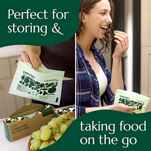 Cleanomic CC-ZSN02901-50 Compostable* Snack Size Food Storage Bags (50 Eco Zip) Freezer And Leak Proof thumb #5
