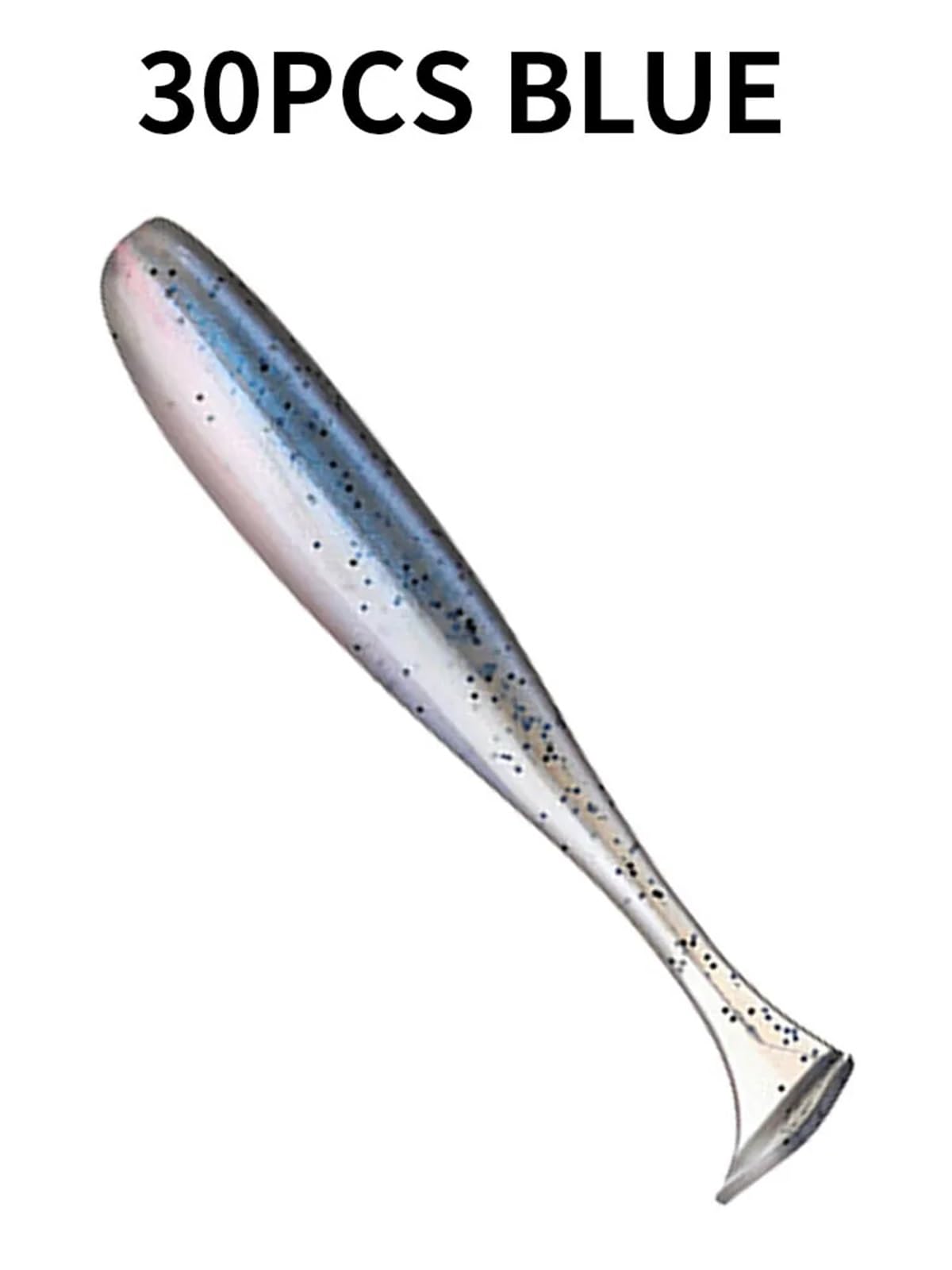 30 pz 5 cm 1g Esche da pesca in plastica morbida Paddle-Coda Silicone Esche artificiali Pesca Wobbler Luccio Pesce persico Trota Bass Lure
