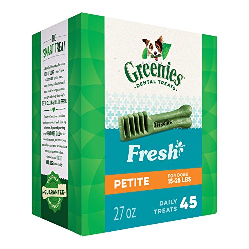 GREENIES Large Natural Dog Dental Care Chews Oral Health Dog Treats Fresh Flavor, 27 oz. Pack (45 Treats)
