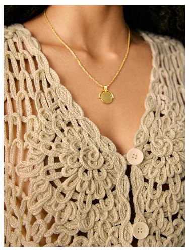 GORGLITTER Women's Crochet Vest Top Boho Hollow Out Button Down V Neck Sleeveless Fall Dressy 2025 Sweater Tank4