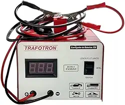 Carregador de Bateria Automotivo 12v 20ah Carro Moto Caminhao Onibus Flutuante Com Voltimetro Digital CV20