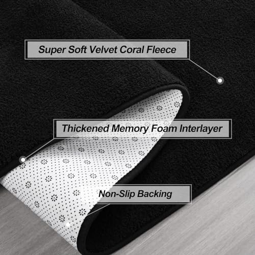 Tapete decorativo negro moderno 4x6 pies ultra suave miniatura 6