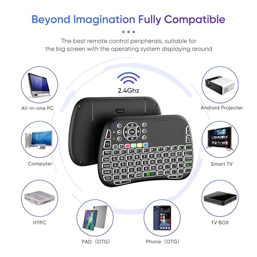 Image of COOLCOLD Mini Wireless Keyboard with Touchpad & Voice | BT+2.4G RF /IR Backlit Keyboard and Touch Portable Remote Control for Smart TV, Fire TV Stick, PC, Laptop, Windows, Mac, Tablet & Smartphone