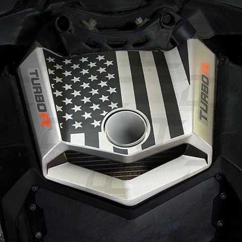 Decal Concepts Flat Black American Flag Hood Decal Accent Graphic Kit - Fits Can Am Maverick X3 Cover