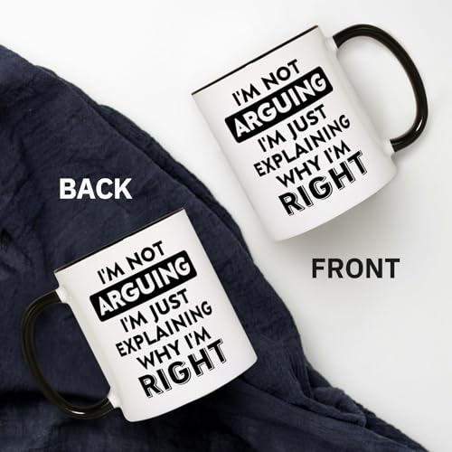 Taza de café divertida de cerámica blanca 11 oz miniatura 4