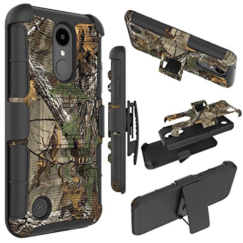 Case for LG Fortune Case, for LG Phoenix 3 Case,for LG Risio 2 Case, Ueokeird Heavy Duty Armor Shock Proof Dual Layer Swivel Belt Clip Holster Kickstand Combo Case Cover for LG K4 2017 (camo)