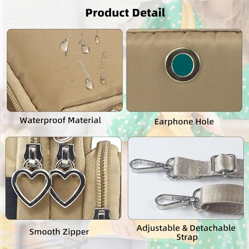 Image of JANKS Small Crossbody Bag for Women - Mini Phone Purses with Crossbody Strap and Wallet - Nylon Arm Bag
