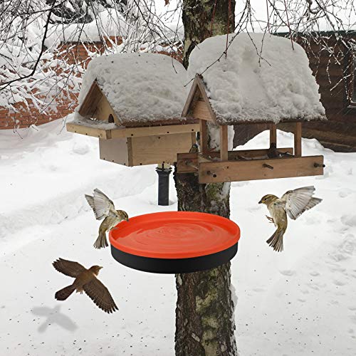 GESAIL Heated Birdbath for Outdoors, 14 Inches All Seasons Heated Bird Bath Heater with Metal Stand and 3 Easy Ways to Mount, 75-Watt, Orange - Thumbnail 2