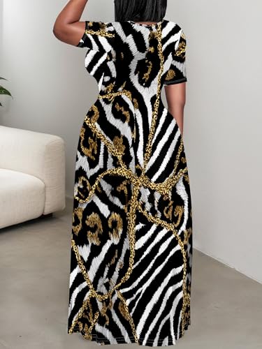Image of Plus Size Maxi Dresses for Curvy Women T-Shirt Summer Sun Dresses Loose Fit