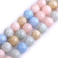 Vista 54 de JOE FOREMAN Cuentas redondas de piedra natural de jade rosa de 0.315 pulgadas para hacer joyas, cuentas de 15 pulgadas, piedras semipreciosas