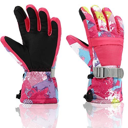 Ski Gloves, Yidomto Waterproof Warmest Winter Snow Gloves for Mens, Womens, Boys, Girls