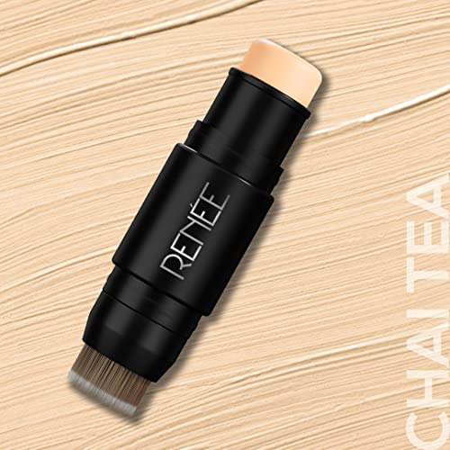 Image of RENEE Face Base Foundation Stick with Applicator Chai Tea 8gm| Enriched with White Clay| Weightless & Long-lasting Formula| Velvet Matte Finish