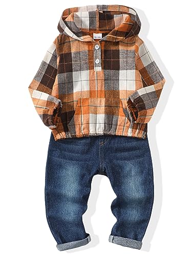 Image of XUANHAO Toddler Boy Clothes Infant Baby Boy Outfits 12 18 24 Months 2T 3T 4T 5T Hoodie Jeans Pants Set Fall Winter Clothing