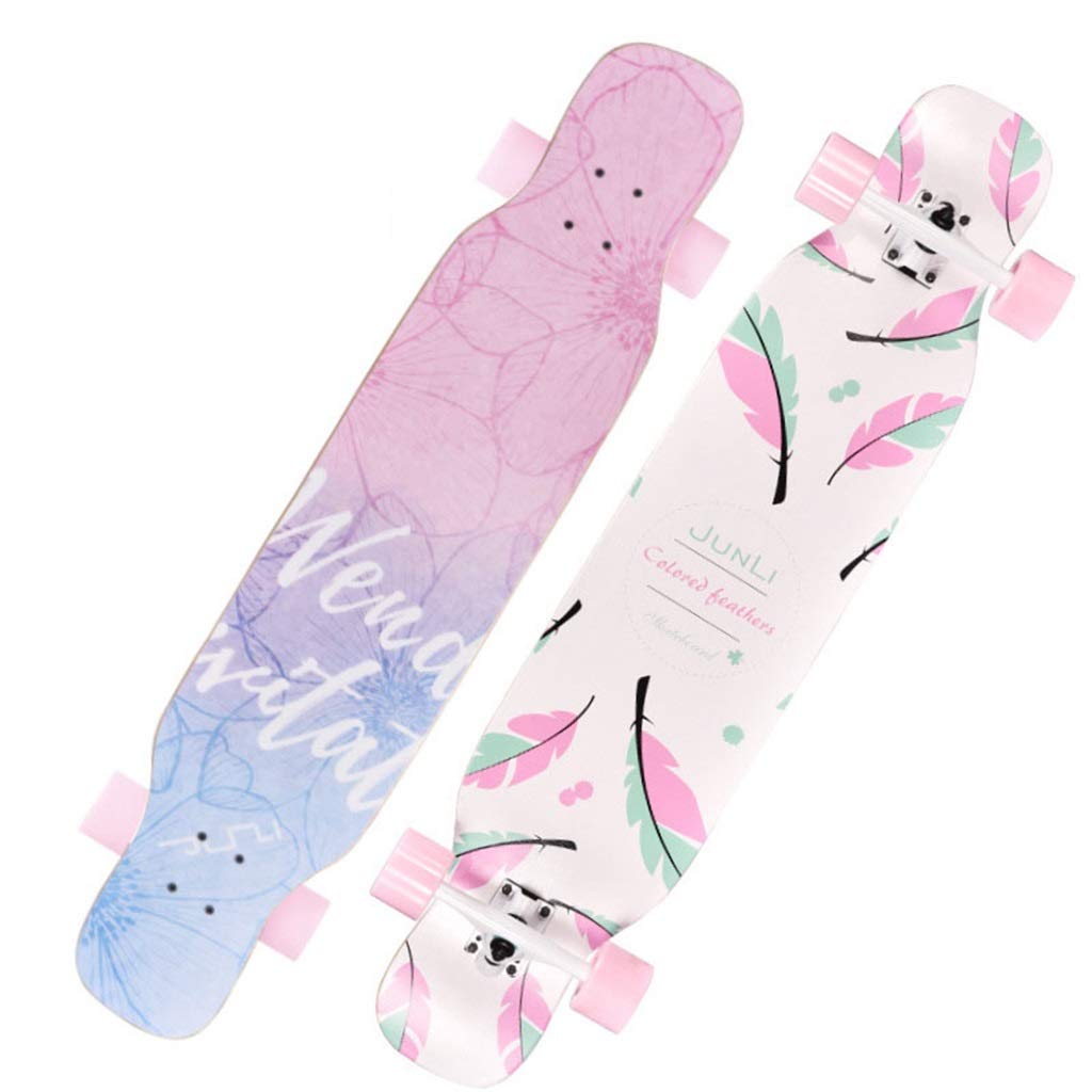 YEENUO 43 "x9" Skateboard complet Longboard Skateboard Cruiser Board Longboard Drop Through Skate Board ， Cruising, Curving, Freeride Slide, Freestyle et Downhill Freestyle Cruiser pour adolescents