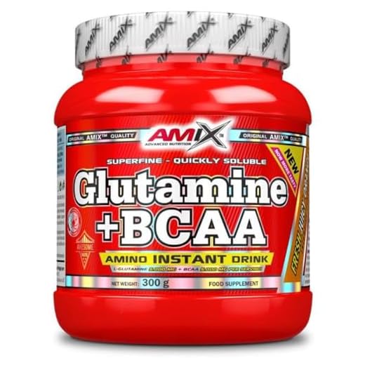 Amix - Glutamina + Bcaa - Suplemento Alimenticio - Mejora del Rendimiento - Contiene Aminoácidos Bcaa - Glutamina en Polvo - Nutrición Deportiva - Sabor a Mango - Bote de 300 g