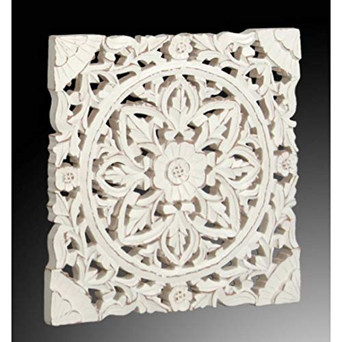 Mandala Blanco decape Calado Madera 40x40 cm 40x40 cm