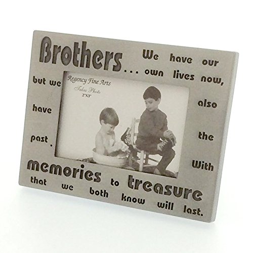 Regency Fine Arts Pewter Mini Photo Frame - Brothers 3'' x 2''
