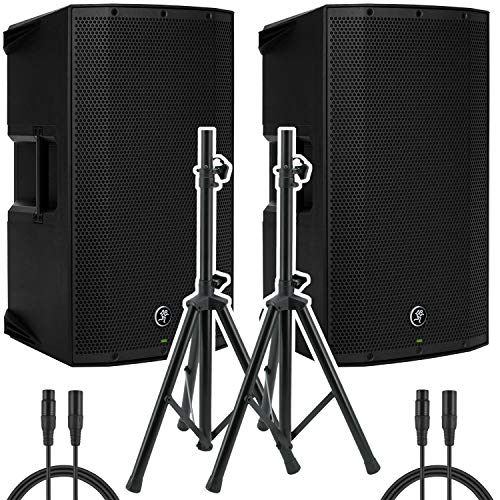 Mackie Thump15A - 1300W 15" Powered Loudspeaker (Pair) with (2) Steel Speaker St