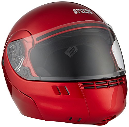 Image of Studds Full Face Helmet Ninja 3G (Eco Cherry Red, M) & Universal Helmet Security Guard /Lock for Fender Fitment