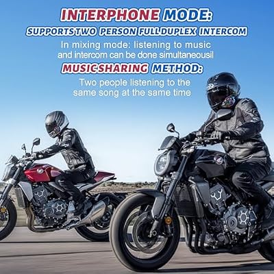Motorcycle Helmet Bluetooth Headset Bluetooth Helmet Speakers & Intercom - 2 Rider Noise Cancellation Communication System for Motorcycle 1000mAh IP67 Waterproof