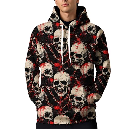 LOAIHA Men's Marble Print Pullover Hoodie Artistic Streetwear Sweatshirt with Drawstring Hood Kangaroo Pocket