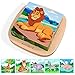 Euyecety Puzzles de Madera Rompecabezas de Cubo, 6 en 1 Puzzle de Animales Juguetes Montessoris Juguetes Educativos, Juguetes Bebes Regalos de Cumpleaños de Navidad para 2 3 4+ Años Niños Niñas