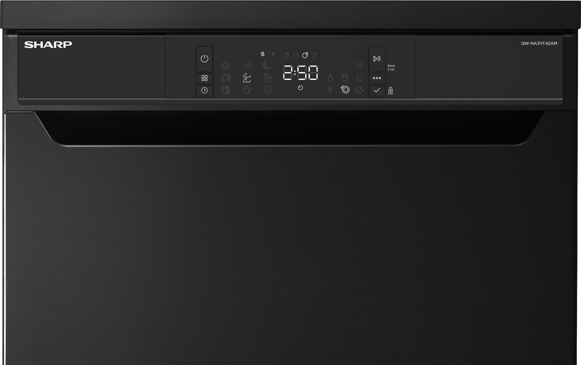 Sharp QW-NA3YF42AM-DE Geschirrspüler freistehend, 60 cm, 14 Maßgedecke, A, 42 dB, SteamWash, DualProWash, EcoWash, AutoDoor, WLAN, Weiß