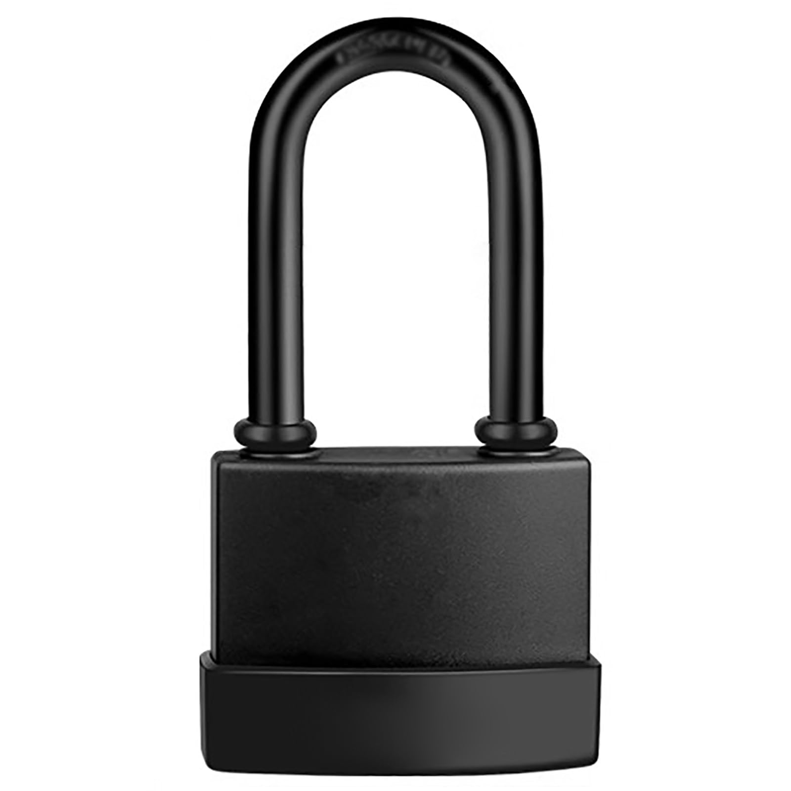 Locker Lock, Long Shackle Padlock, with PVC Protective Shell, Heavy Duty, Suitable for Bicycle Baskets, Gates, Lockers(Black,Small)