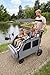 JULYSHILIU Car-Shaped 4 Seater Stroller Wagon for 2 3 Kids Foldable All-Terrain Quad Wagon with Removable Canopy, 5-Point Harness Elevated Seats, XL Storage Bag Shopping Outdoor (Light Grey)