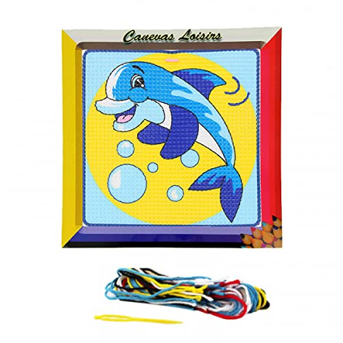 Kit Canevas Dauphin 16 x 16 cm Gros Trous Cover