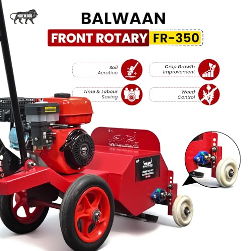Image of Balwaan Krishi Front Rotary Machine 7HP Engine| 3600 RPM Petrol Operated Weeder Machine |16-Inch Width Soil Cultivator for Soil Aeration and Weed Removal | Improves Crop Growth | FR-350