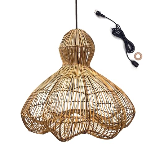 Suspension RONDA OUTDOOR CABLE Lumisky en rotin naturel au design bohème chic